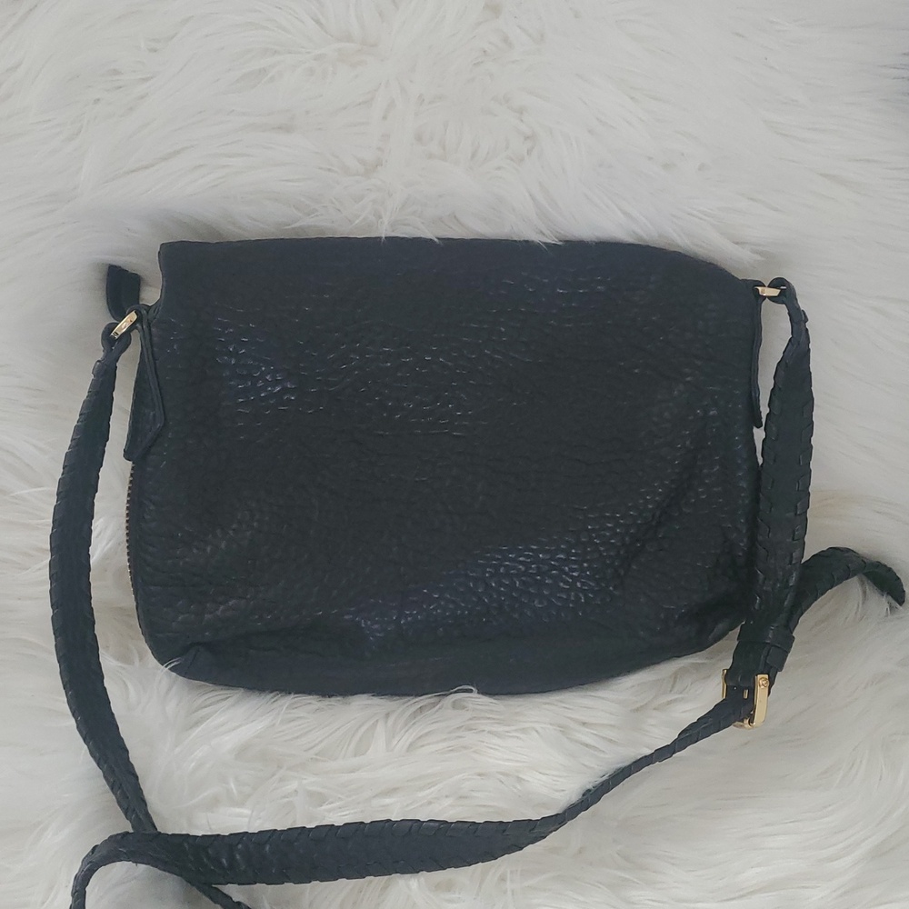 Henri Bendel Leather & Canvas Expandable Flap Messenger Crossbody Bag - Picture 7 of 16
